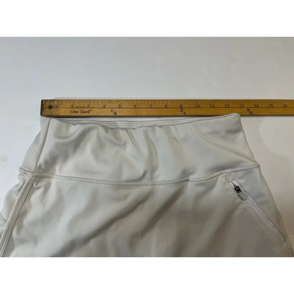 Adrienne Vittadini Sport Skort Womens Small White Zipper Pocket Golf Athleisure